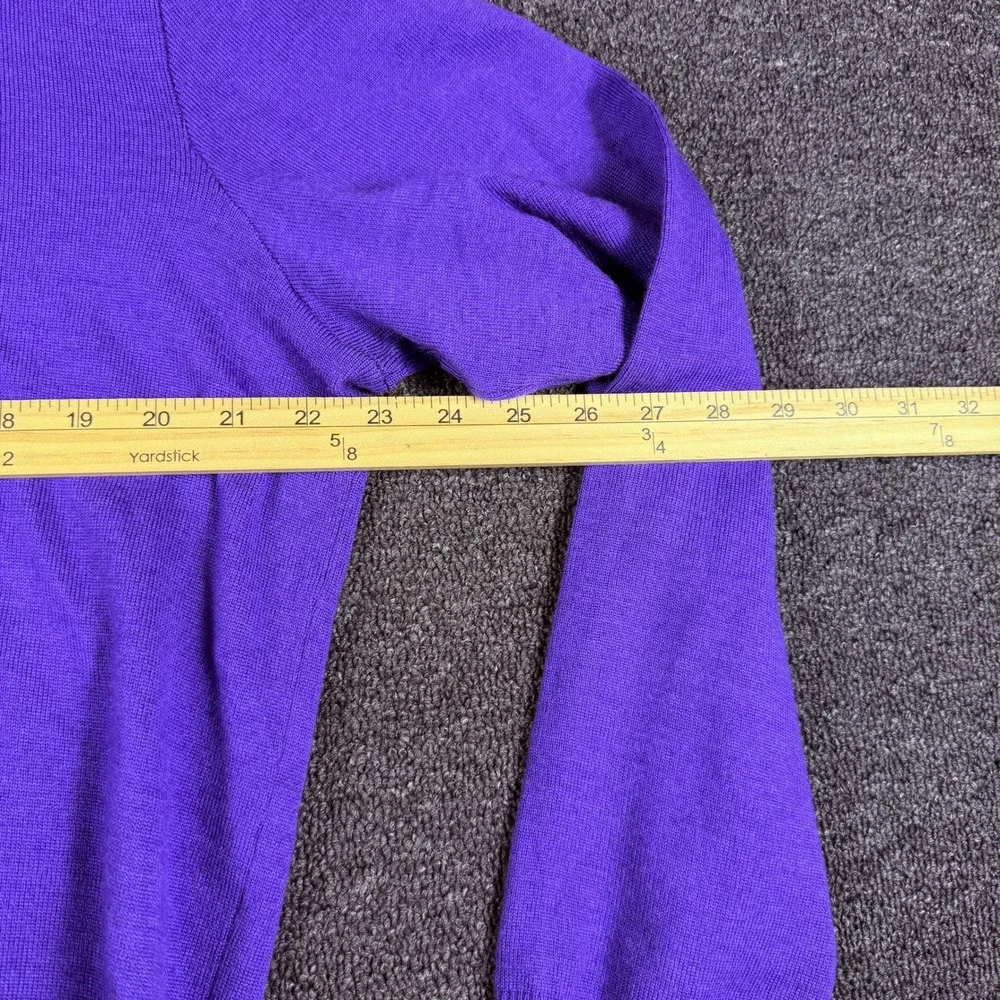 Polo Golf Ralph Lauren Purple 100% Merino Wool Quarter Zip Sweater Mens Large